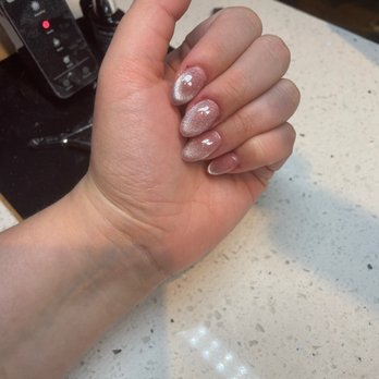 Kitchen Nail Bar - Mountain View - Acrylic and cat eye design by Lee - Nail Salons Near Me - Mountain View, California