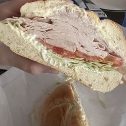 a person holding a sandwich