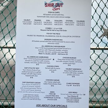 Ship Out - Menu - Food Trucks Near Me - Astoria, Oregon