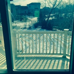 Glass Hut - This is the window HE broke putting in and never came back for. This is 1 of 5 windows that need fixing!