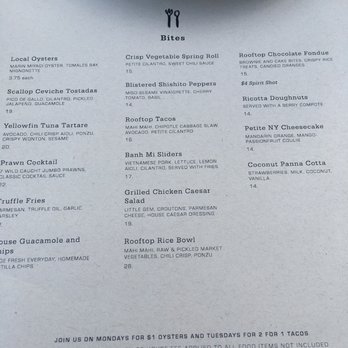 The Rooftop - menu - New American Near Me - Healdsburg, California The Rooftop - menu - New American Near Me - Healdsburg, California