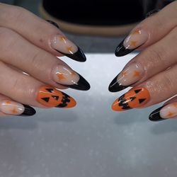 Day Nail Bar - Cute Orange Black Nail Art at Day Nail Bar. CALL(408)591-1166 4750 Almaden Expy, San Jose, CA, 95118. Follow Us: IG @day_nailbar