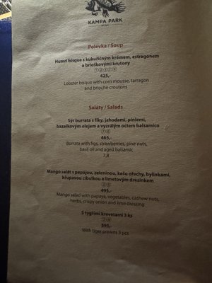 Menu photo 8 Restaurant Kampa Park Prague, PR Menu photo 8 Restaurant Kampa Park Prague, PR