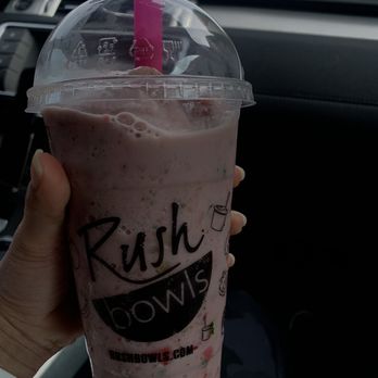 Rush Bowls - Super Protein Smoothie - you can see the visible chunks and the drink is pink which it's not supposed to be - Juice Bars & Smoothies Near Me - Dallas, Texas Rush Bowls - Super Protein Smoothie - you can see the visible chunks and the drink is pink which it's not supposed to be - Juice Bars & Smoothies Near Me - Dallas, Texas