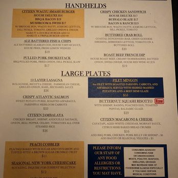 Citizen Capitol Craft House - menu - New American Near Me - Sacramento, California Citizen Capitol Craft House - menu - New American Near Me - Sacramento, California