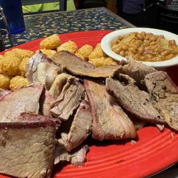 Trout Town Tavern & Eatery - Brisket with tots and baked beans - American Near Me - Kalkaska, Michigan Trout Town Tavern & Eatery - Brisket with tots and baked beans - American Near Me - Kalkaska, Michigan