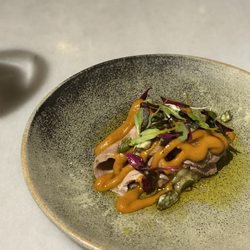 La Pubilla - Marinated roast pork with aubergine and pistachio (tasting menu)