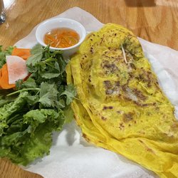 V & V Vietnamese Cuisine - Banh Xeo - crispy pancake with pork & shrimp.