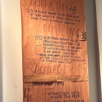 Bashful Bandit Barbecue - Menú 2027 - Barbeque Near Me - Tucson, Arizona