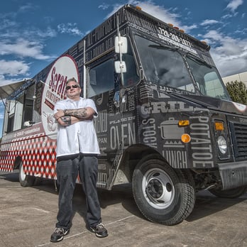 Scratch Comfort Food - a man standing in front of a food truck - Food Trucks Near Me - Denver, Colorado Scratch Comfort Food - a man standing in front of a food truck - Food Trucks Near Me - Denver, Colorado