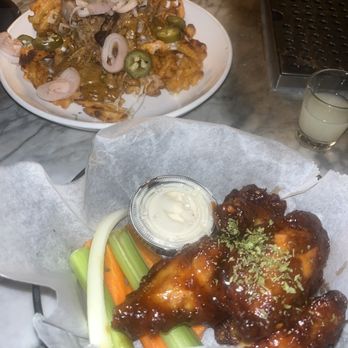 Syndicated Bar Theater Kitchen - yummy spicy barbecue wings (great happy hour price!) and pulled pork nacho friessss - Cinema Near Me - Brooklyn, New York Syndicated Bar Theater Kitchen - yummy spicy barbecue wings (great happy hour price!) and pulled pork nacho friessss - Cinema Near Me - Brooklyn, New York