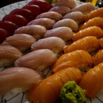 Sonoda's Aurora - 1. Maguro Nigiri (Tuna) (Gluten-Free) 4. Hamachi (Yellowtail) (Gluten-Free) 5. Shake (Salmon) (Gluten-Free) - Japanese Near Me - Aurora, Colorado
