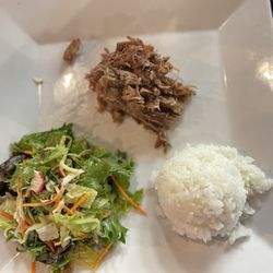 Delish Bistro - Kailua pork, perfect rice, delicious salad with passion fruit dressing, yum
