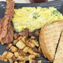 Side Order of Bacon, Sausage, Ham Or Corned Beef Hash scrambled eggs sour dough Side Order of Bacon, Sausage, Ham Or Corned Beef Hash scrambled eggs sour dough