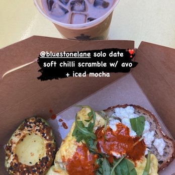 Bluestone Lane Harvard Square Café - Soft Chili Scramble w/ Avocado + Iced Mocha - Coffee & Tea Near Me - Cambridge, Massachusetts Bluestone Lane Harvard Square Café - Soft Chili Scramble w/ Avocado + Iced Mocha - Coffee & Tea Near Me - Cambridge, Massachusetts