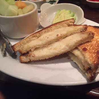Lucky Monk - Grilled cheese with avacado and fruit bowl - American Near Me - Barrington, Illinois