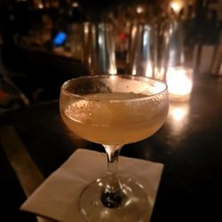Ether with scotch, French vermouth, yellow chartreuse, and absinthe. Strong bitter tasty cocktail.