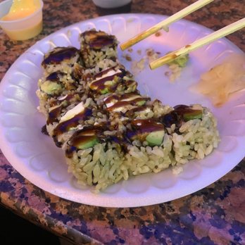 Sake II - Sweet potato roll & eel avocado with cream cheese on brown rice - Japanese Near Me - Bronx, New York