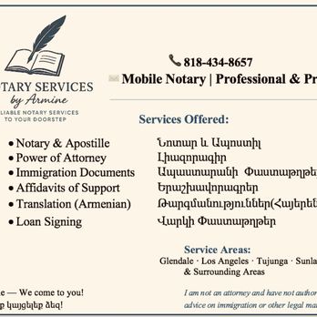 Notary Services by Armine - Notaries Near Me - Tujunga, California Notary Services by Armine - Notaries Near Me - Tujunga, California