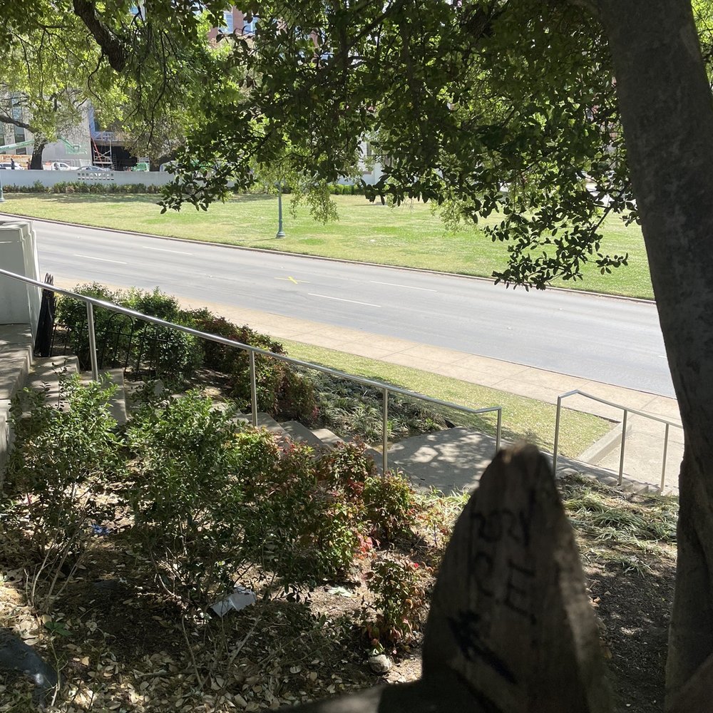 Dealey Plaza - From the Grassy Knoll behind the fence at the top - Landmarks & Historical Buildings Near Me - Dallas, Texas Dealey Plaza - From the Grassy Knoll behind the fence at the top - Landmarks & Historical Buildings Near Me - Dallas, Texas