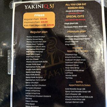 yakiniQ SJ - Menu - Korean Near Me - San Jose, California yakiniQ SJ - Menu - Korean Near Me - San Jose, California