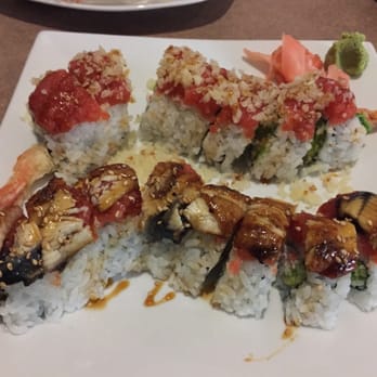 Sushi Nikko - Crunch dragon roll (top) and eel special roll (bottom) - Japanese Near Me - Carrboro, North Carolina Sushi Nikko - Crunch dragon roll (top) and eel special roll (bottom) - Japanese Near Me - Carrboro, North Carolina