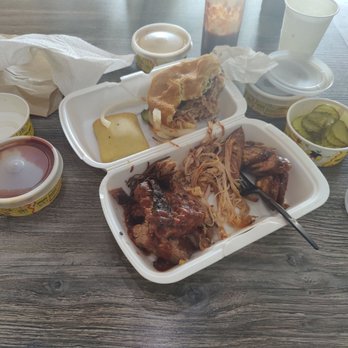 Dickey's Barbecue Pit - 3meat plate - Barbeque Near Me - Whittier, California Dickey's Barbecue Pit - 3meat plate - Barbeque Near Me - Whittier, California