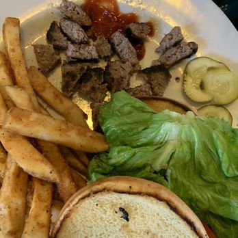 Kula Bistro - Kid burger cut up for the kid. - Italian Near Me - Kula, Hawaii Kula Bistro - Kid burger cut up for the kid. - Italian Near Me - Kula, Hawaii