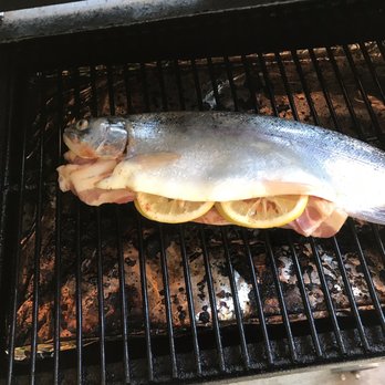 Fish Big Bear Charter Service - Smoking the Trout we caught on Capt Sean's boat today. - Fishing Near Me - Big Bear Lake, California