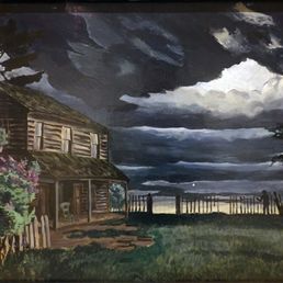 Charles Burchfield; Lilacs; 1924-27; oil on cardboard