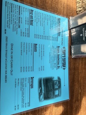 Menu photo 2 Tony's Tavern Custer, WA Menu photo 2 Tony's Tavern Custer, WA