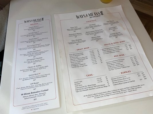 Menu photo 1 Ways & Means New York, NY Menu photo 1 Ways & Means New York, NY