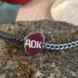 Sparkle - Sterling Silver Blue Line Adirondack bead.  Fits Trollbeads, Pandora, Elfbeads, Novobeads and Ohmbeads chains.