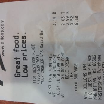 Dillons - Soup and salad bar with drink $7 - Grocery Near Me - Manhattan, Kansas Dillons - Soup and salad bar with drink $7 - Grocery Near Me - Manhattan, Kansas