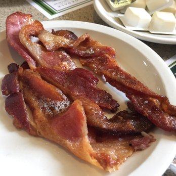 Lorenzo's Italian Cafe - The additional bacon that can supplement the plate sized pancake (three strips, mostly crispy if unevenly cooked; but thick and delicious). - Italian Near Me - Schenectady, New York