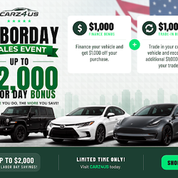 Carz4us - Labor Day at CARZ4US Pine Brook. Up to $2,000 Labor Day Bonus