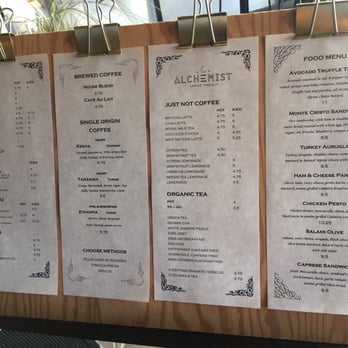 Alchemist Coffee Project - Menu - Coffee & Tea Near Me - Los Angeles, California Alchemist Coffee Project - Menu - Coffee & Tea Near Me - Los Angeles, California