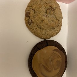 Oatmeal chocolate chip and peanut butter brownie