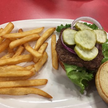 Friendly's - All American hamburger with an extra side of pickles - Burgers Near Me - Clark, New Jersey