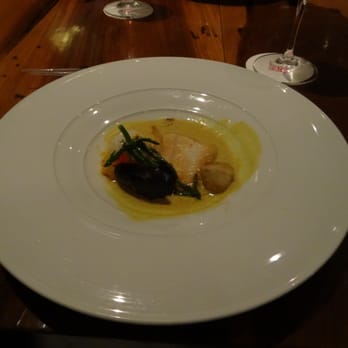 Morimoto Napa - Flounder, mussel, sea beans, carmelized banana in curry sauce at Morimoto Napa - Japanese Near Me - Napa, California Morimoto Napa - Flounder, mussel, sea beans, carmelized banana in curry sauce at Morimoto Napa - Japanese Near Me - Napa, California