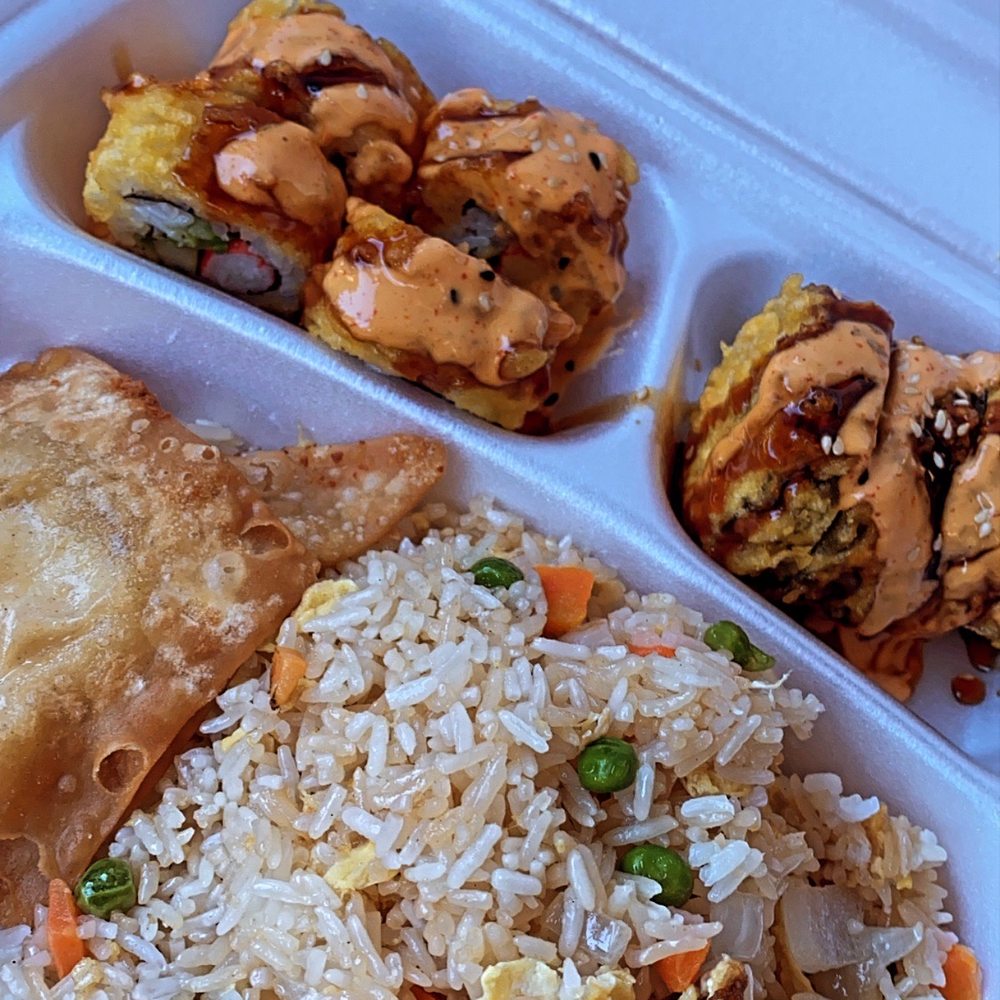 Minado Buffet - Fried California roll, Ninja Roll, fried rice, and Cream Cheese Wonton. Delicious! - Buffets Near Me - Yakima, Washington Minado Buffet - Fried California roll, Ninja Roll, fried rice, and Cream Cheese Wonton. Delicious! - Buffets Near Me - Yakima, Washington