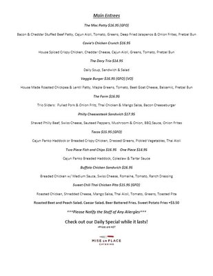 Menu photo 3 The Dory Pub And Restaurant Sydney, NS Menu photo 3 The Dory Pub And Restaurant Sydney, NS