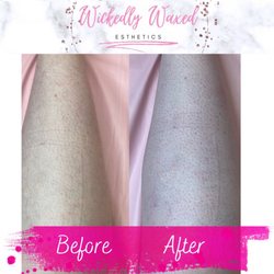 Wickedly Waxed Esthetics - Before and after leg wax