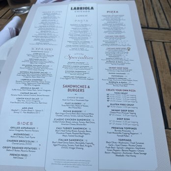 Labriola - Menu - Italian Near Me - Chicago, Illinois Labriola - Menu - Italian Near Me - Chicago, Illinois