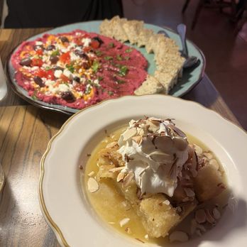 Wild Eye Pub - Beet hummus + Amaretto Bread Pudding - American Near Me - Grass Valley, California Wild Eye Pub - Beet hummus + Amaretto Bread Pudding - American Near Me - Grass Valley, California