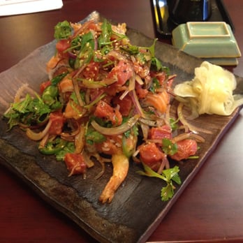 Mika Sushi - The Salmon Lover's Roll. BEST thing on the menu!! - Japanese Near Me - Orange, California
