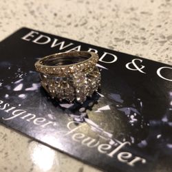 Fixed the prongs on the engagement ring, wedding band, and anniversary ring. Soldered them together and cleaned them!
