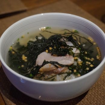 Okane - Sashimi seabream over rice that is served with tea broth. - Sushi Bars Near Me - San Francisco, California Okane - Sashimi seabream over rice that is served with tea broth. - Sushi Bars Near Me - San Francisco, California