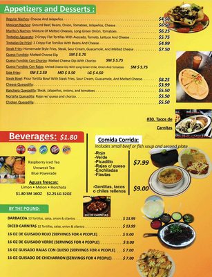 Menu photo 1 Maribu's Mexican Restaurant El Paso, TX Menu photo 1 Maribu's Mexican Restaurant El Paso, TX