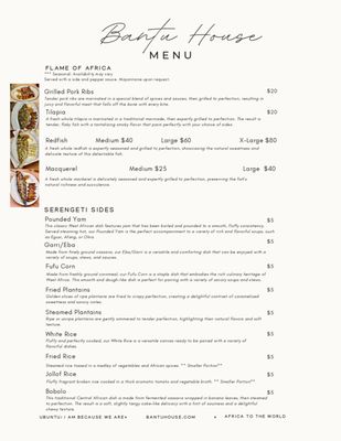 Menu photo 5 Bantu House Cypress, TX